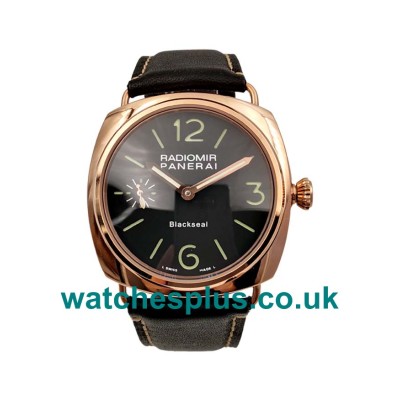 UK Luxury Replica Panerai Radiomir PAM00439 With Black Dials And Rose Gold Cases For Men