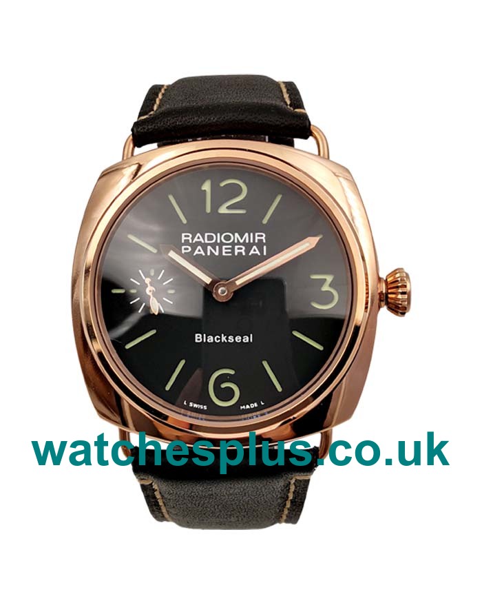 UK Luxury Replica Panerai Radiomir PAM00439 With Black Dials And Rose Gold Cases For Men