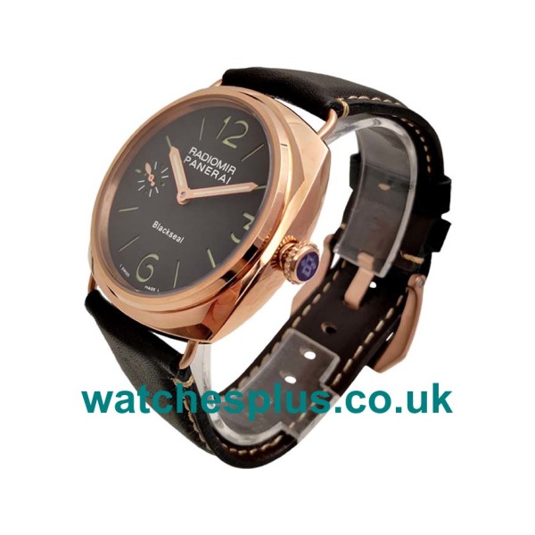 UK Luxury Replica Panerai Radiomir PAM00439 With Black Dials And Rose Gold Cases For Men