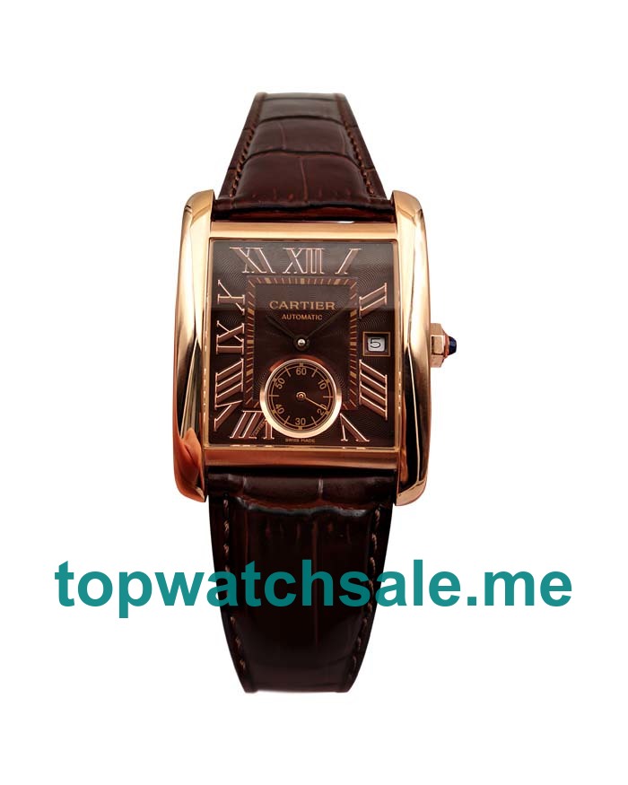 UK Best 1:1 Cartier Tank MC W5330002 Replica Watches With Brown Dials For Sale