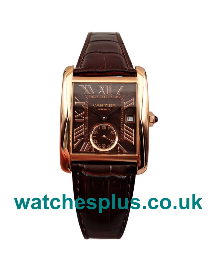 UK Best 1:1 Cartier Tank MC W5330002 Replica Watches With Brown Dials For Sale