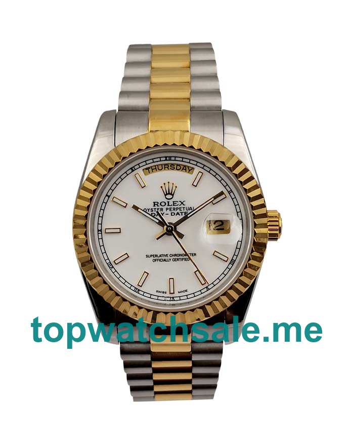 UK Best 1:1 Rolex Day-Date 118238 Replica Watches With White Dials Online