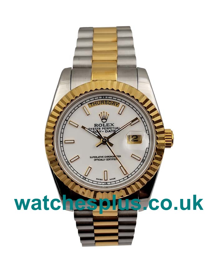 UK Best 1:1 Rolex Day-Date 118238 Replica Watches With White Dials Online