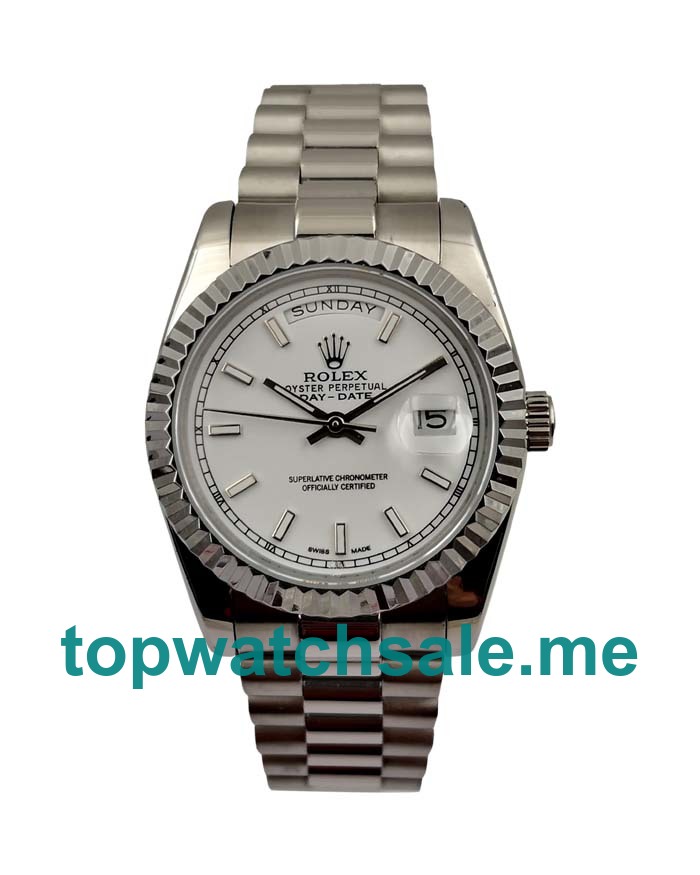 UK High End Rolex Day-Date 118239 Replica Watches With White Dials For Sale