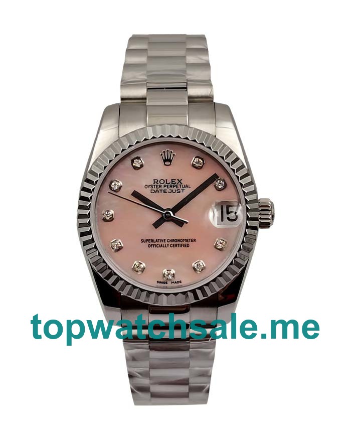 UK Best 1:1 Rolex Datejust 178274 Replica Watches With Pink Dials For Women