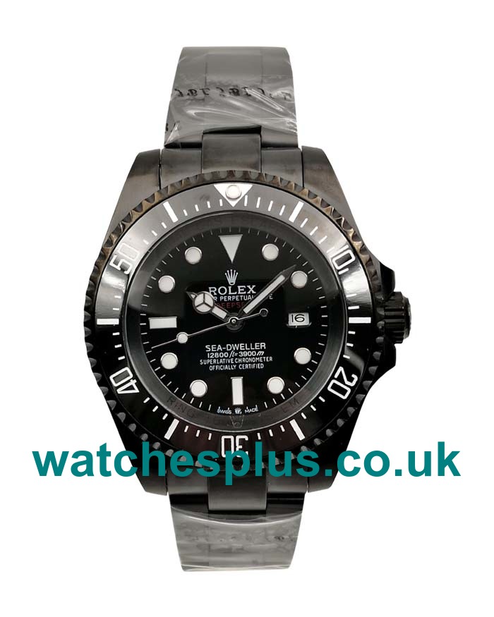 UK Best 1:1 Rolex Sea-Dweller Deepsea 116660 Replica Watches With Black Dials For Men