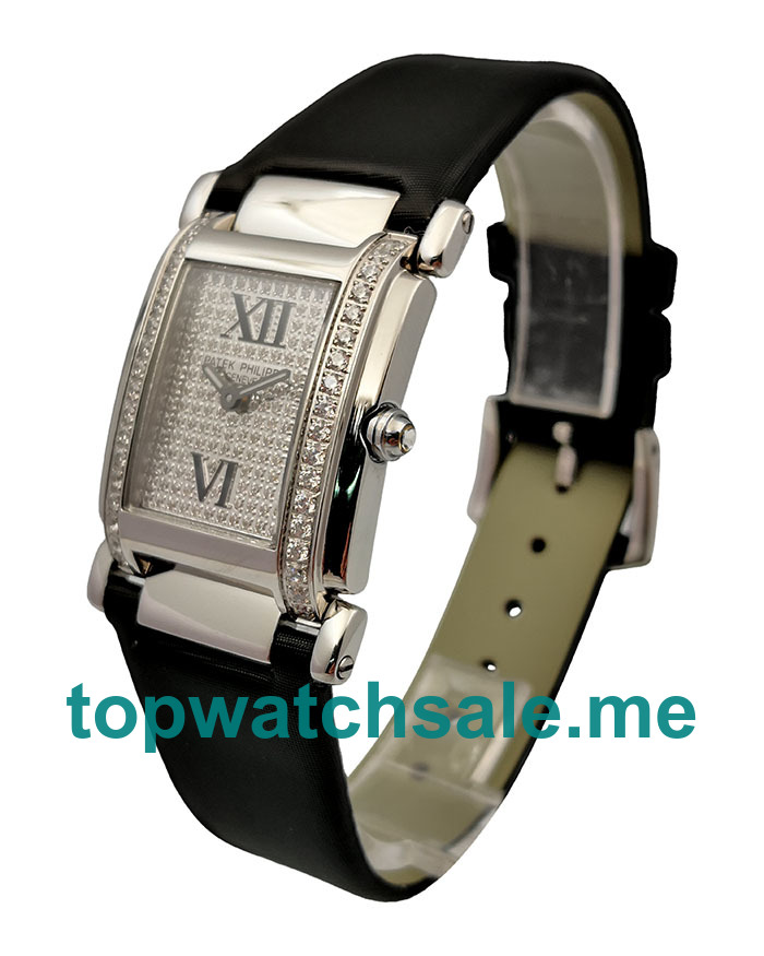 UK Luxury Patek Philippe Twenty~4 4910G Replica Watches With Diamonds Dials For Sale