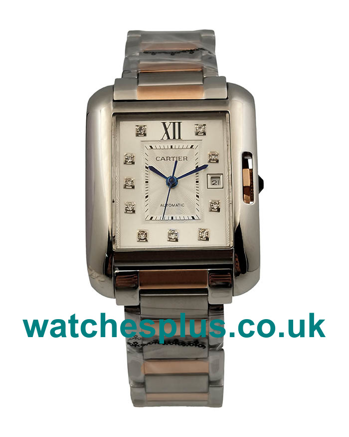 UK Perfect Cartier Tank Anglaise WT100025 Replica Watches With Silver Dials For Women