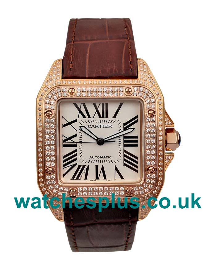 UK Top Quality Cartier Santos WM502151 Replica Watches With White Dials For Sale