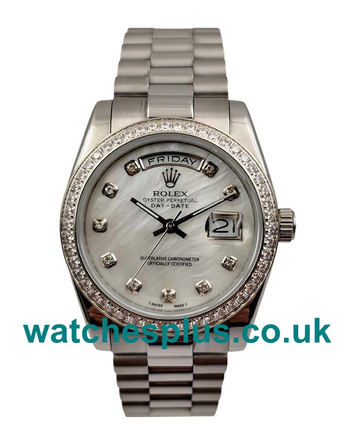 AAA Quality Rolex Day-Date 118346 Fake Watches With White Mother-Of-Pearl Dials Online