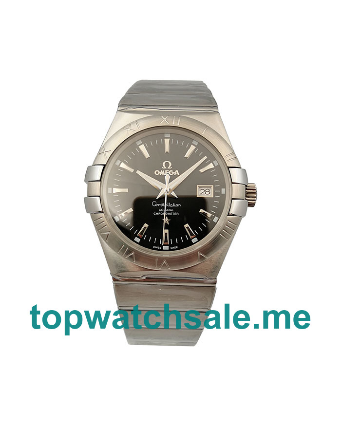 UK Best 1:1 Omega Constellation 123.10.38.21.01.001 Replica Watches With Black Dials For Men