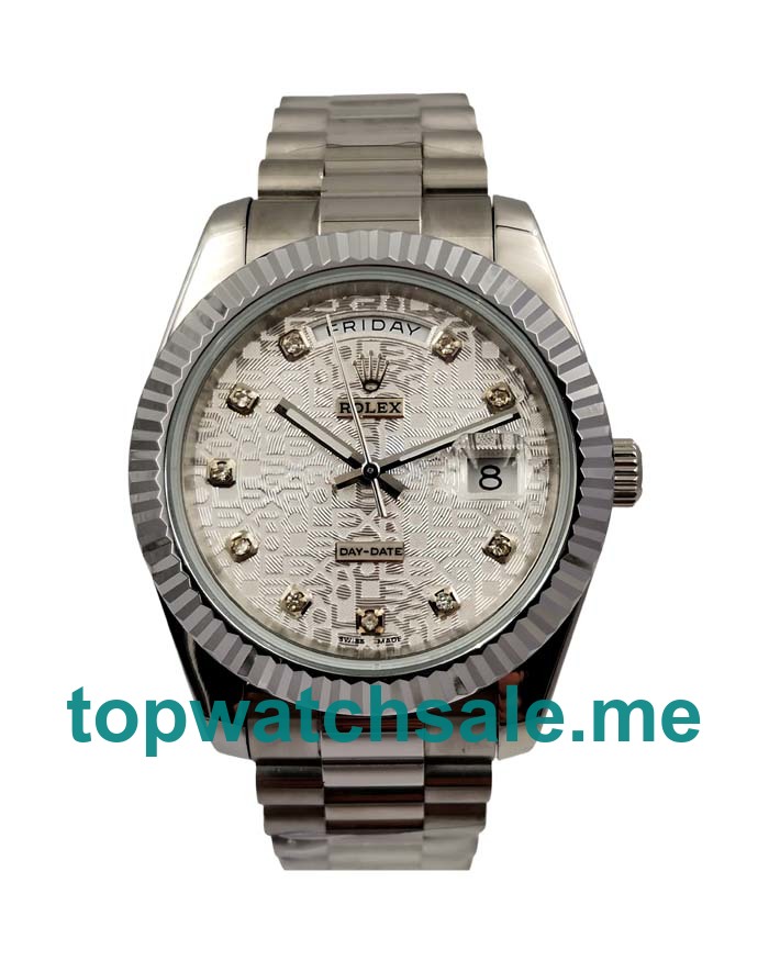 UK Automatic Rolex Day-Date 118239 Replica Watches With White Dials For Men