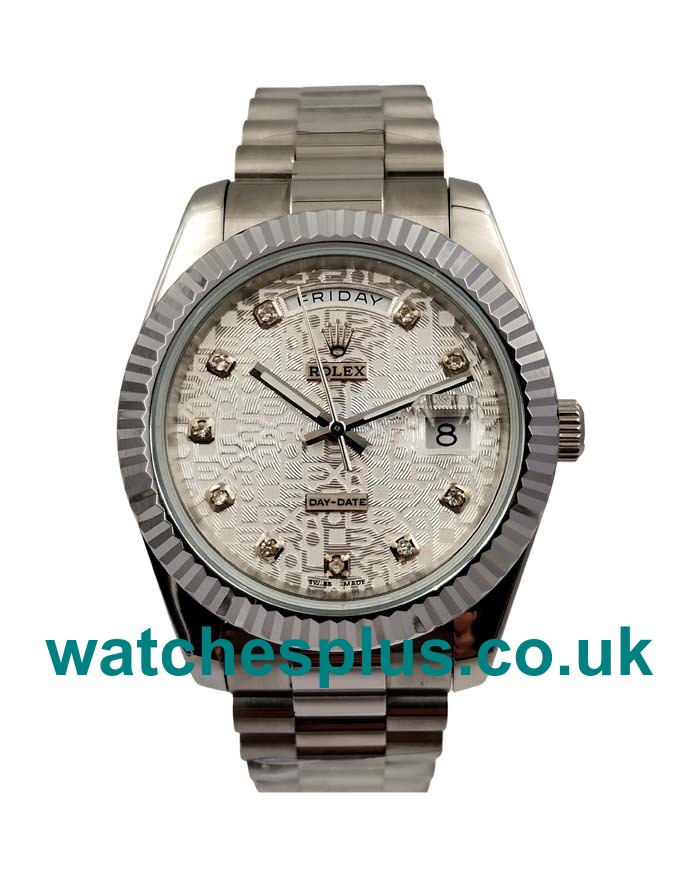 UK Automatic Rolex Day-Date 118239 Replica Watches With White Dials For Men