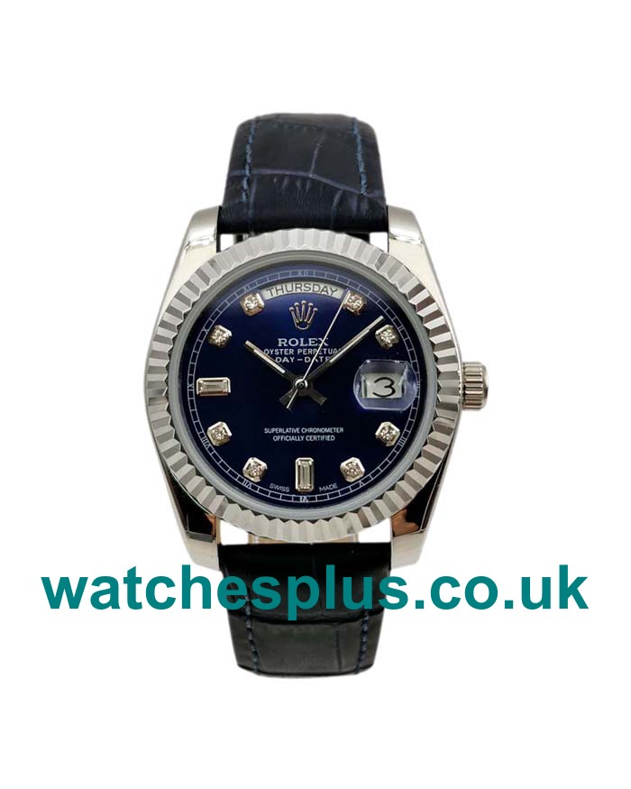 UK AAA Quality Rolex Day-Date 118139 Replica Watches With Blue Dials For Sale