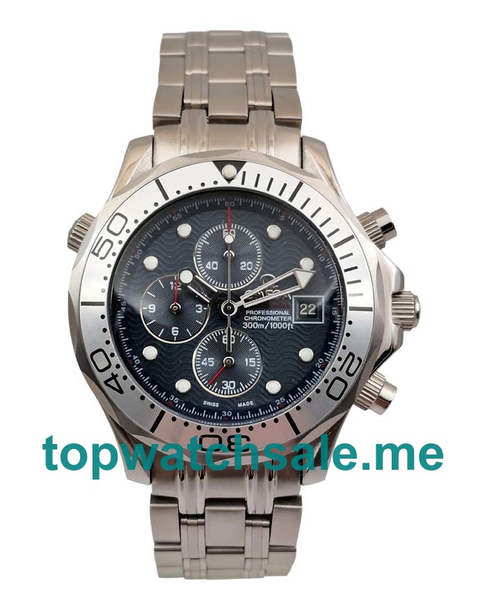 UK Best 1:1 Replica Omega Seamaster Chrono Diver 2598.80.00 With Blue Dials And Steel Cases Online