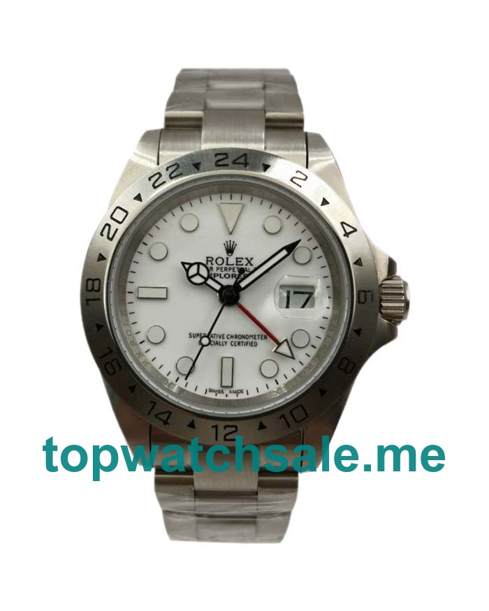 UK AAA Quality Rolex Explorer II 16570 Replica Watches With White Dials For Men