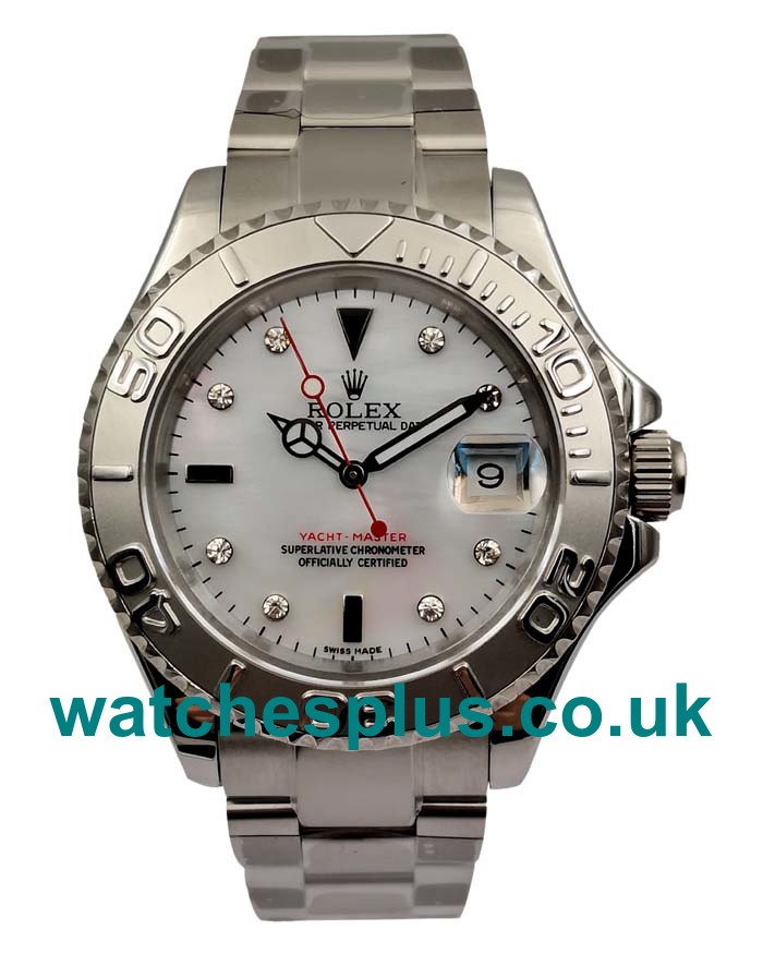 UK Best 1:1 Rolex Yacht-Master 116622 Replica Watches With White Dials For Men