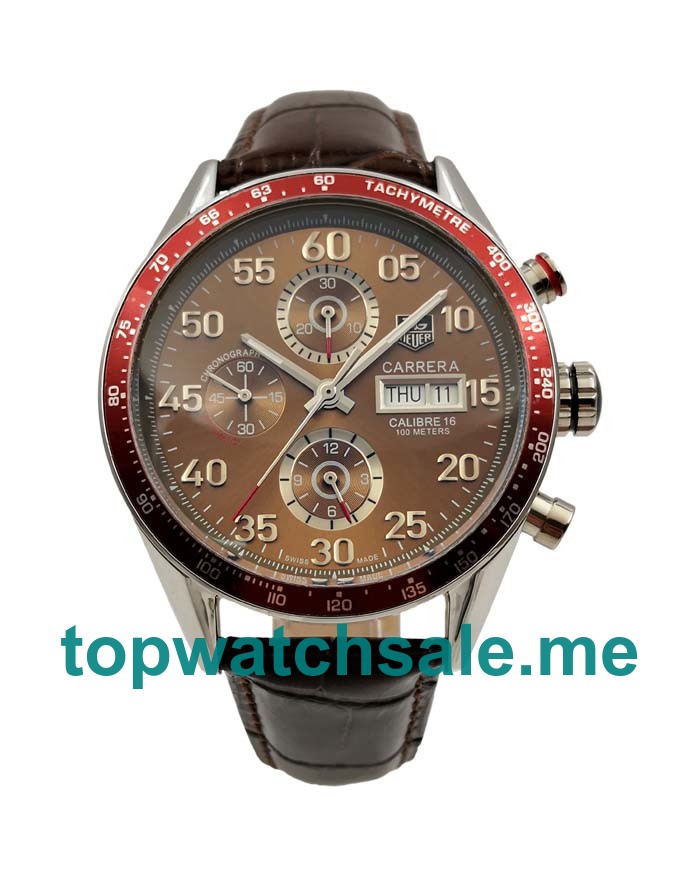 UK Perfect 43.5 MM TAG Heuer Carrera CV2A12.FC6236 With Brown Dials And Steel Cases