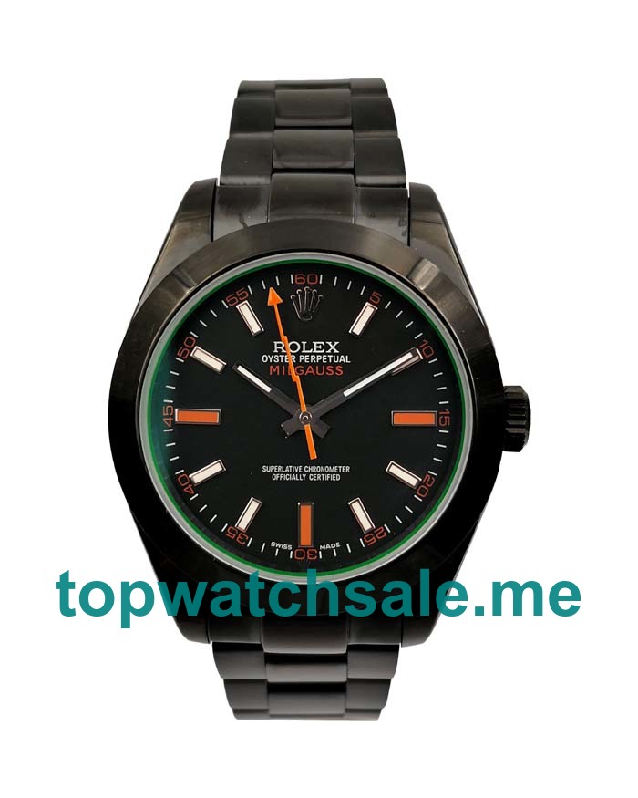 UK Best 1:1 Rolex Milgauss 116400 GV Replica Watches With Black Dials For Men
