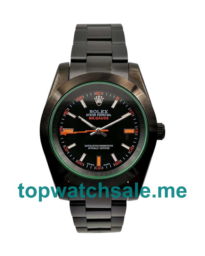 UK Cheap Rolex Milgauss 116400 GV Replica Watches With Black Dials Online