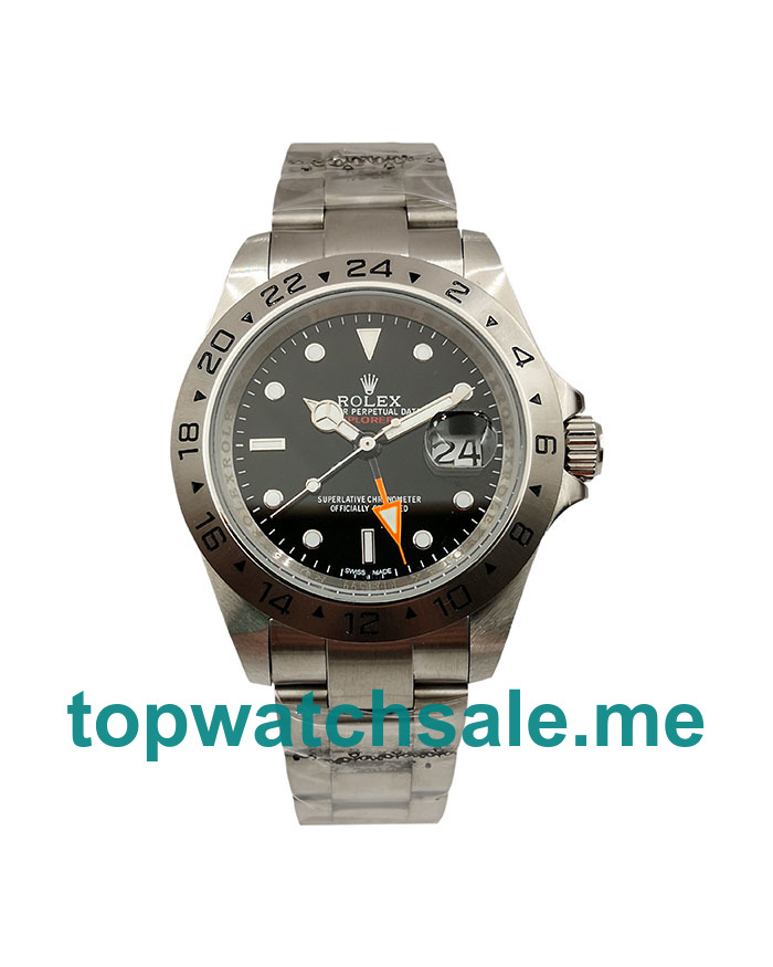 UK Best 1:1 Rolex Explorer II 216570 Replica Watches With Black Dials For Men