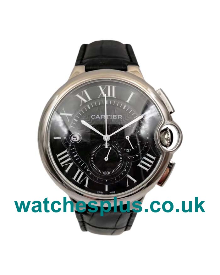 UK Best Quality Cartier Ballon Bleu W6920052 Replica Watches With Black Dials For Men