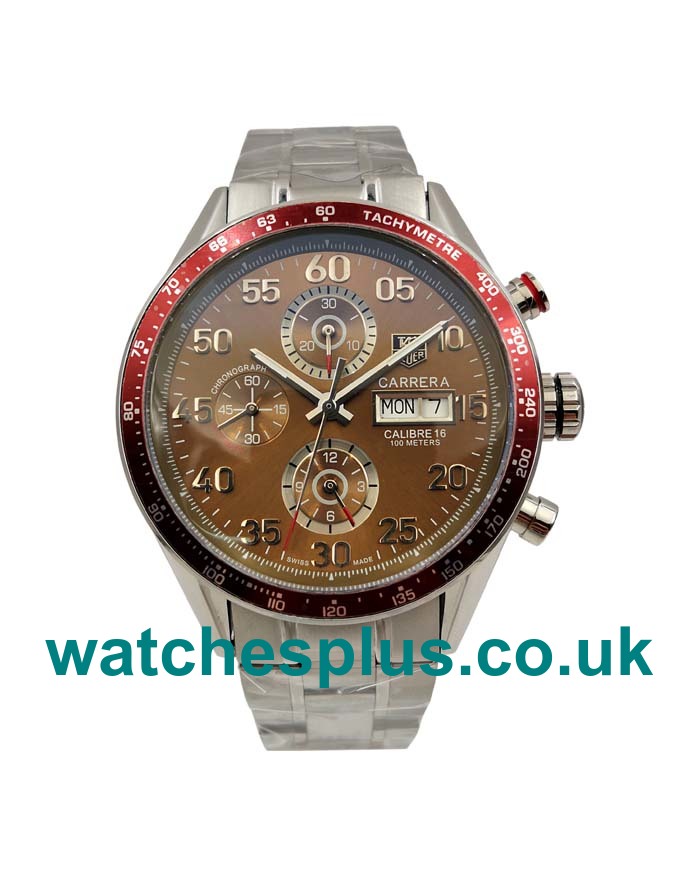 UK Perfect Fake TAG Heuer Carrera CV2A12.FC6236 Watches With Brown Dials For Sale