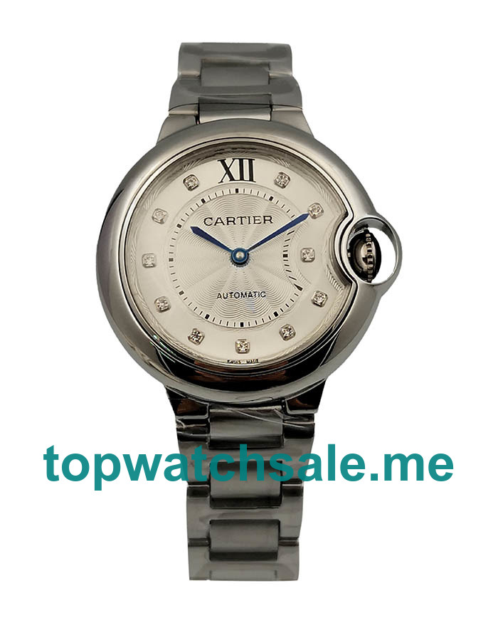 UK Best 1:1 Replica Cartier Ballon Bleu WE902074 With Silver Dials For Women