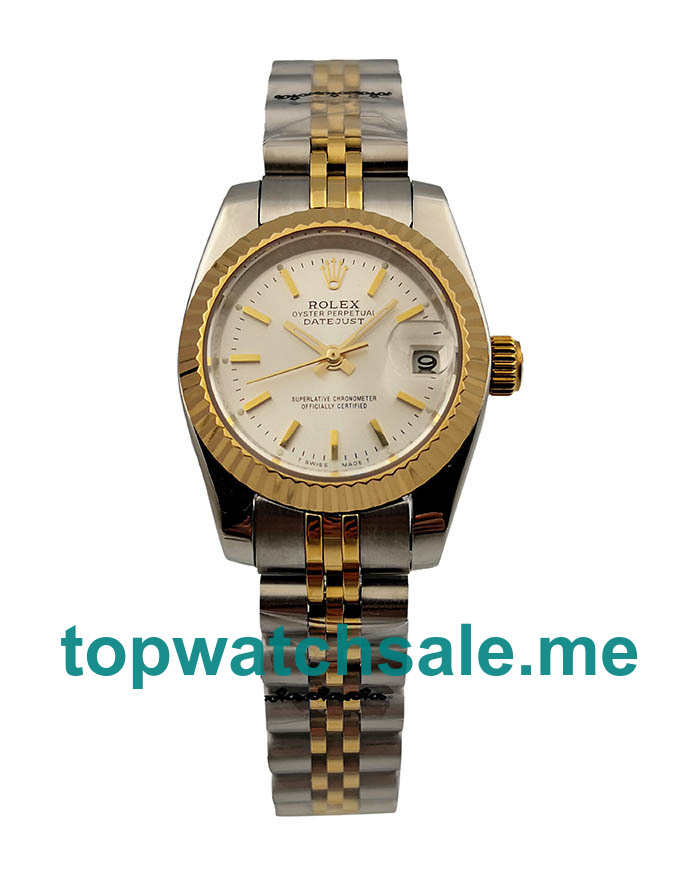 Best Quality Rolex Lady-Datejust 179173 Replica Watches With Silver Dials For Women