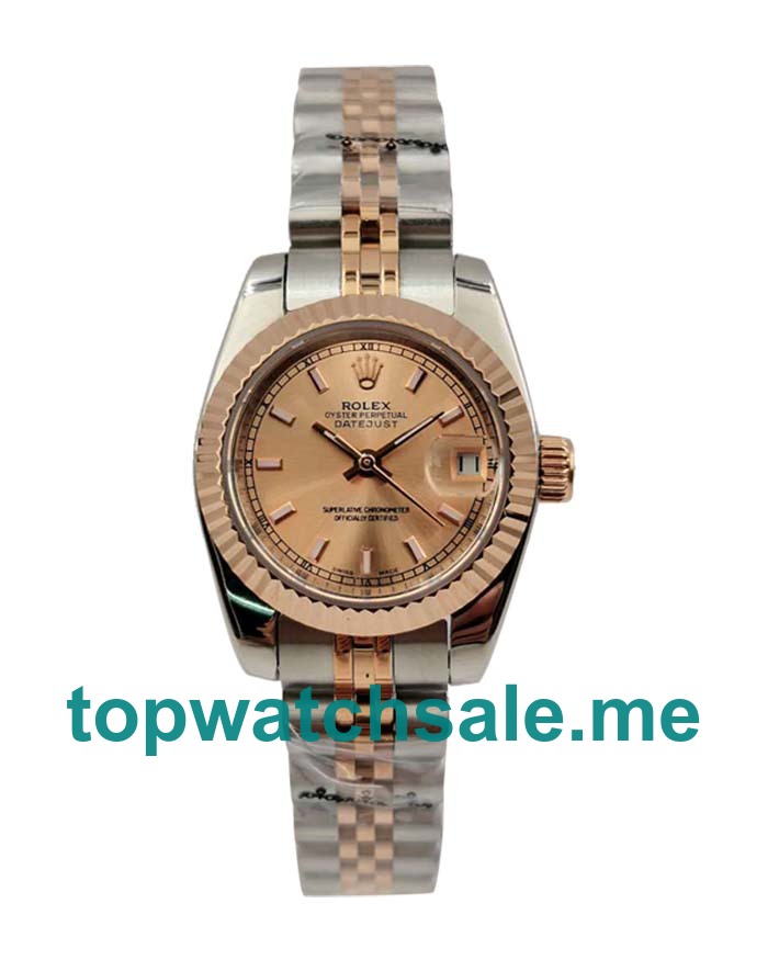 26 MM Best 1:1 Rolex Lady-Datejust 179171 Replica Watches With Pink Dials For Women