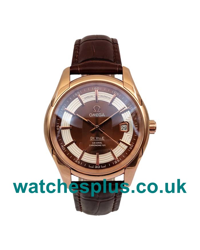 UK Perfect Omega De Ville Hour Vision 431.63.41.21.13.001 Replica Watches With Brown Dials For Men