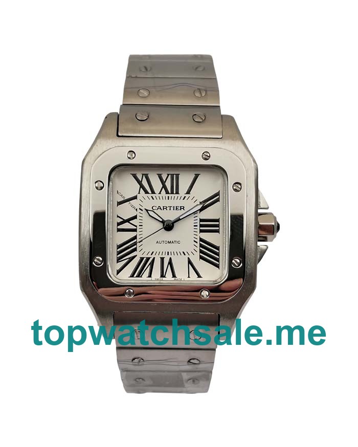 UK Perfect Automatic Fake Cartier Santos W20055D6 With Silver Dials And Steel Cases Online