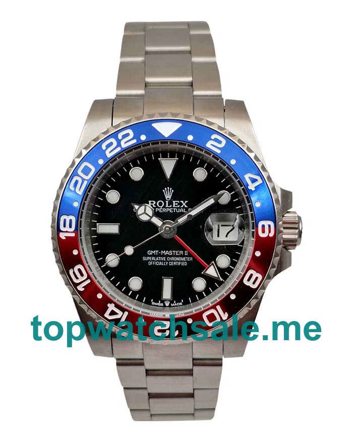 UK Luxury 1:1 Rolex GMT-Master II 1675 Replica Watches With Black Dials For Sale
