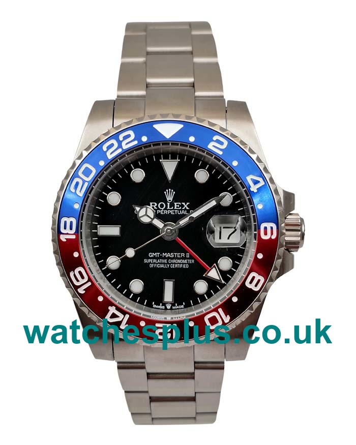 UK Luxury 1:1 Rolex GMT-Master II 1675 Replica Watches With Black Dials For Sale