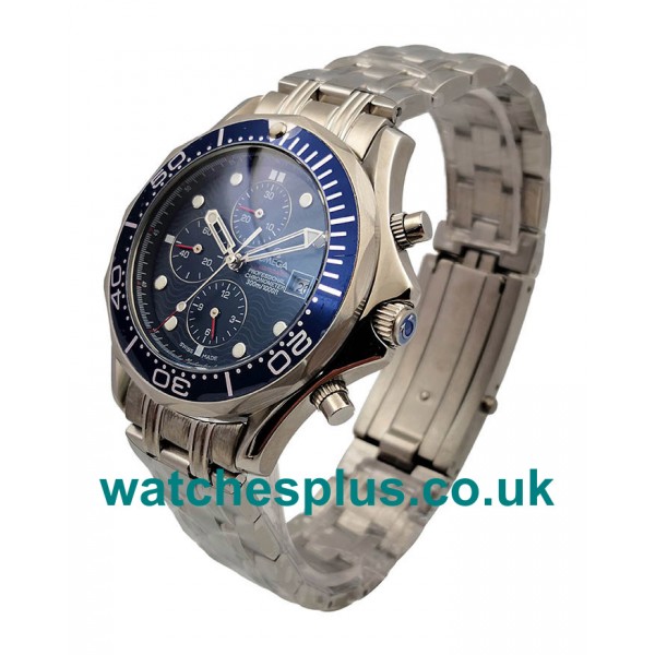 UK Best Quality Replica Omega Seamaster Chrono Diver 2599.80.00 With Blue Dials Steel Cases For Men