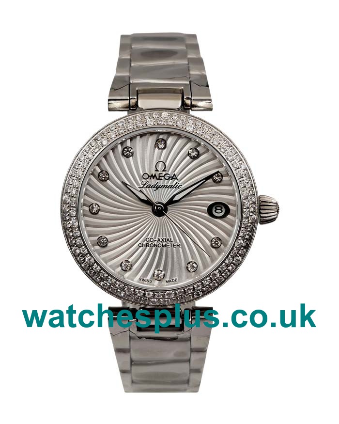 AAA Quality Omega De Ville Ladymatic 425.35.34.20.55.001 Replica Watches With White Mother-Of-Pearl Dials Online