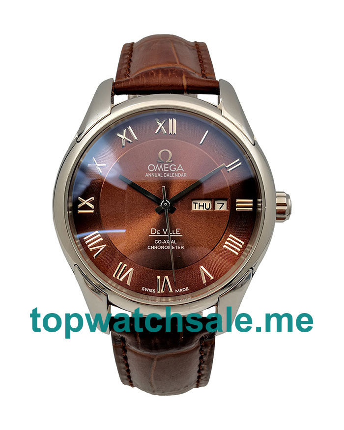 UK Best 1:1 Omega De Ville Hour Vision 431.13.41.22.01.001 Fake Watches With Brown Dials For Men