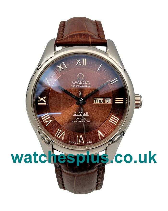 UK Best 1:1 Omega De Ville Hour Vision 431.13.41.22.01.001 Fake Watches With Brown Dials For Men