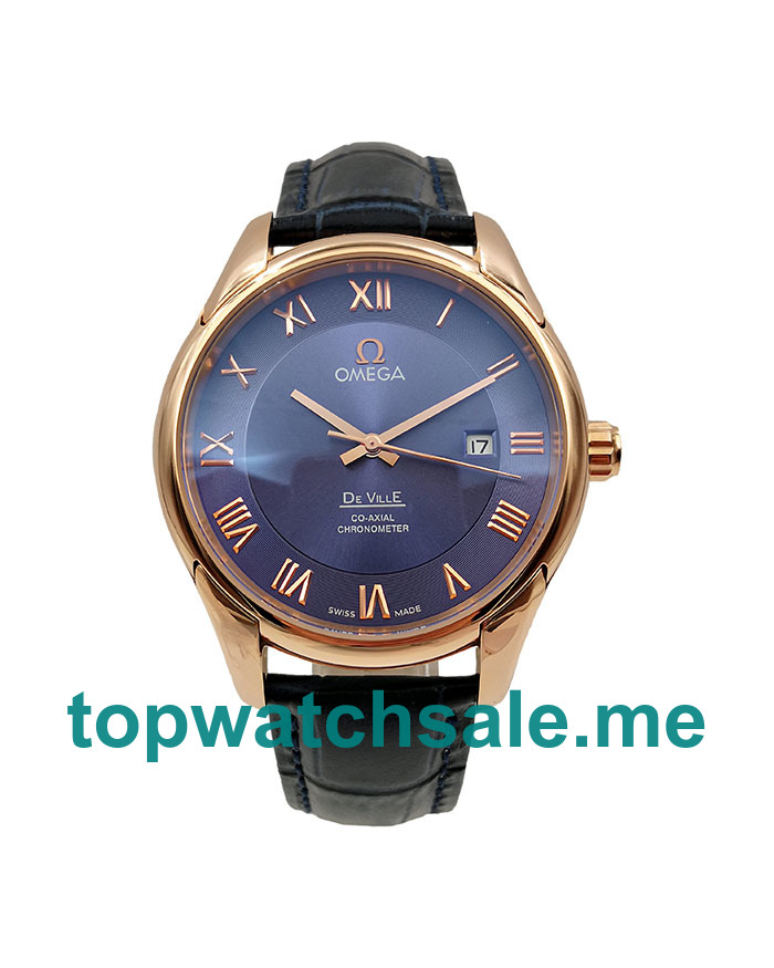 UK AAA Quality Omega De Ville Hour Vision 431.53.41.22.13.001 Replica Watches With Blue Dials For Men
