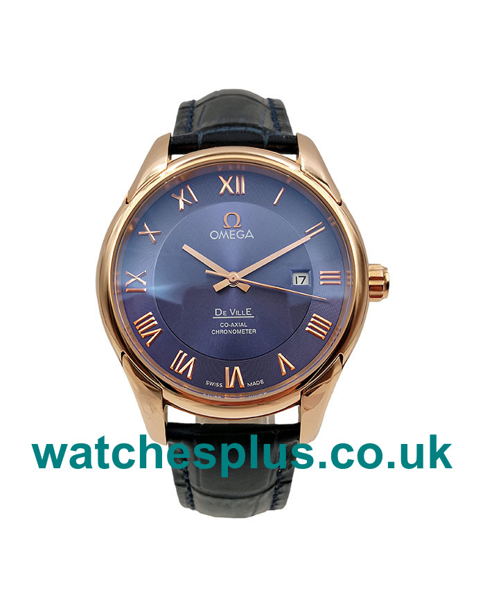 UK AAA Quality Omega De Ville Hour Vision 431.53.41.22.13.001 Replica Watches With Blue Dials For Men