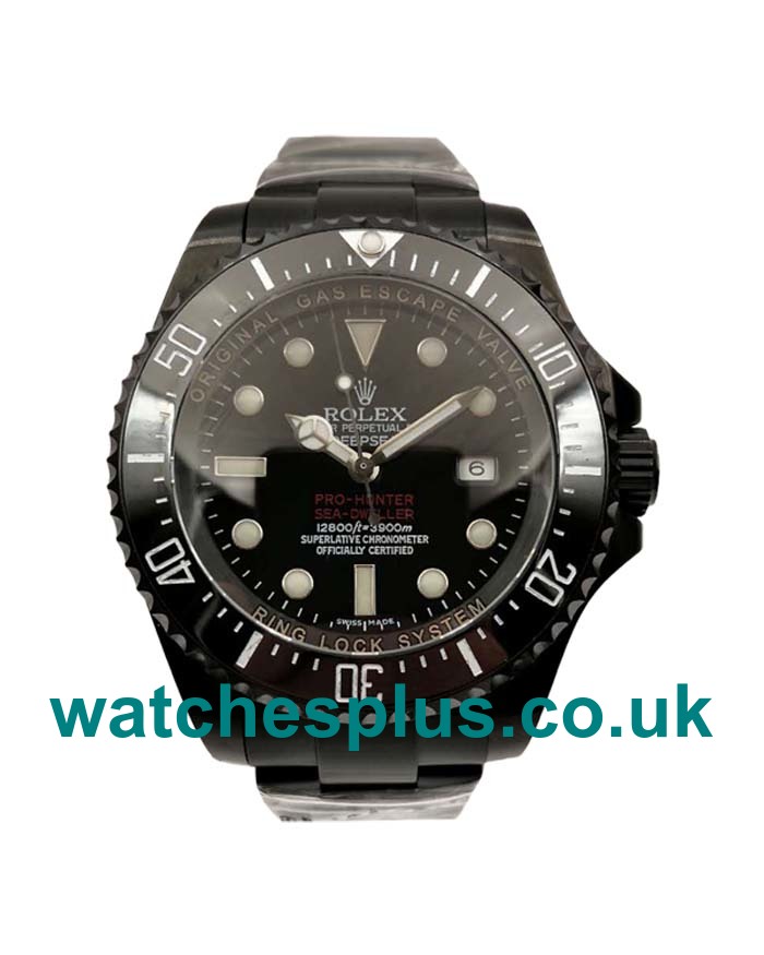 UK High Quality Rolex Sea-Dweller Deepsea 116660 Replica Watches With Black Dials For Men