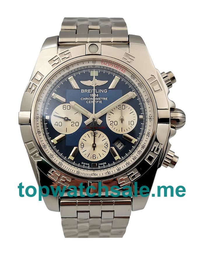 UK Best 1:1 Breitling Chronomat A011C88PA Replica Watches With Blue Dials For Men