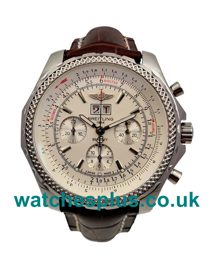 UK Swiss Valjoux 7750 Movement Breitling Bentley 6.75 A44362 Replica Watches With White Dials For Men