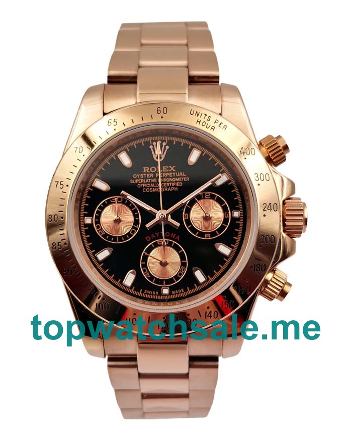UK Best Quality Rolex Daytona 116505 Replica Watches With Black Dials For Sale