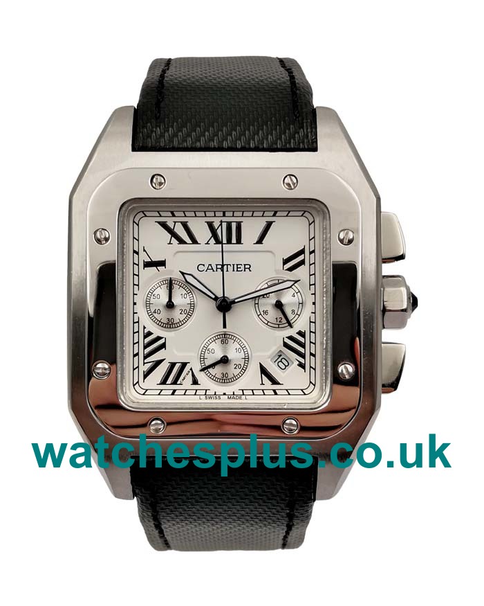 UK Perfect 1:1 Cartier Santos 100 W20090X8 Replica Watches With Silver Dials For Sale