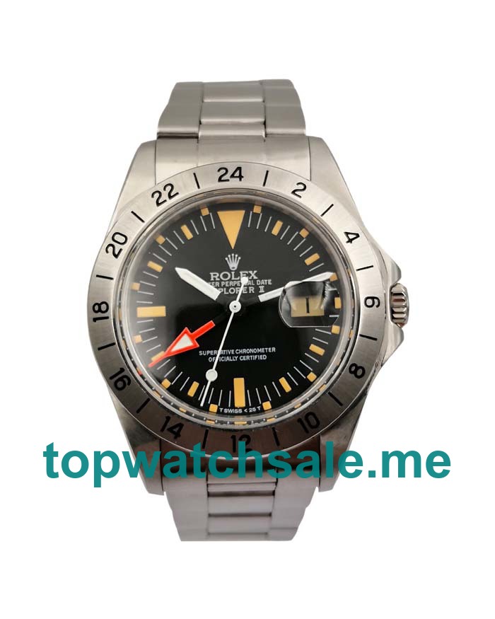 UK High End Rolex Explorer II 1655 Replica Watches With Black Dials For Men