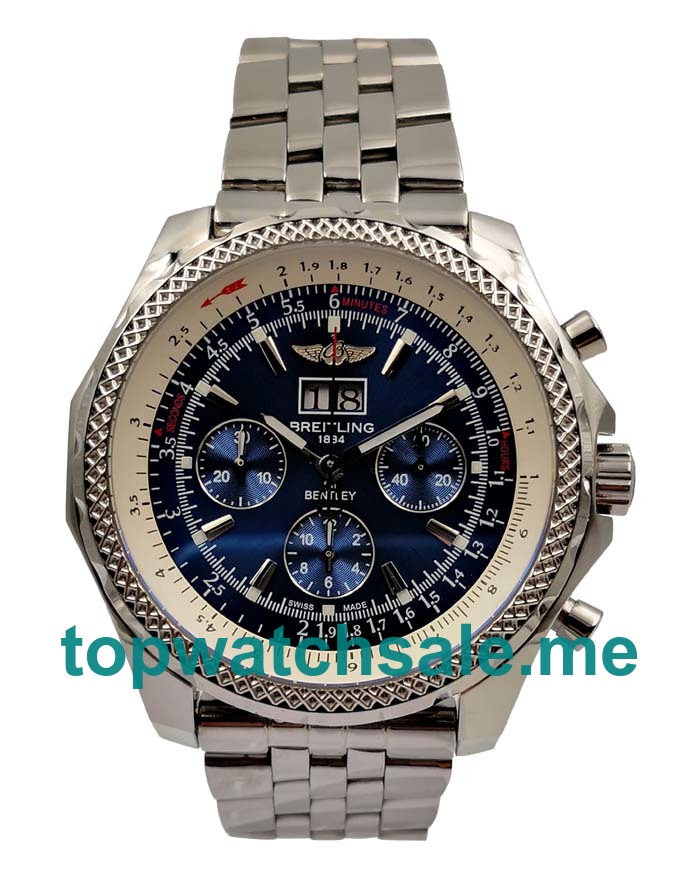 UK Best Quality Replica Breitling Bentley 6.75 A44362 With Blue Dials Steel Cases For Sale