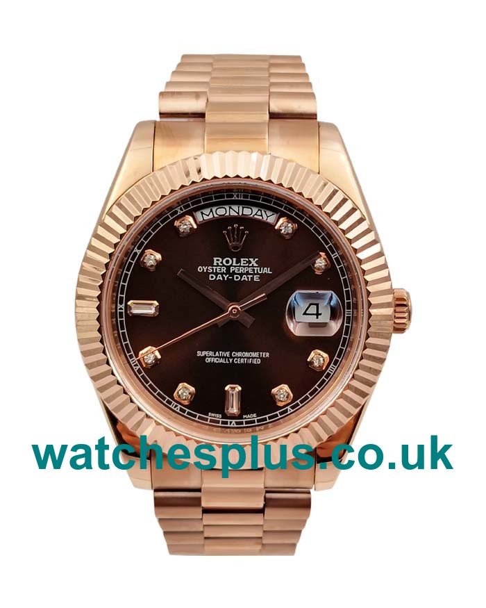 UK Best Quality Rolex Day-Date 218235 Replica Watches With Brown Dials For Sale