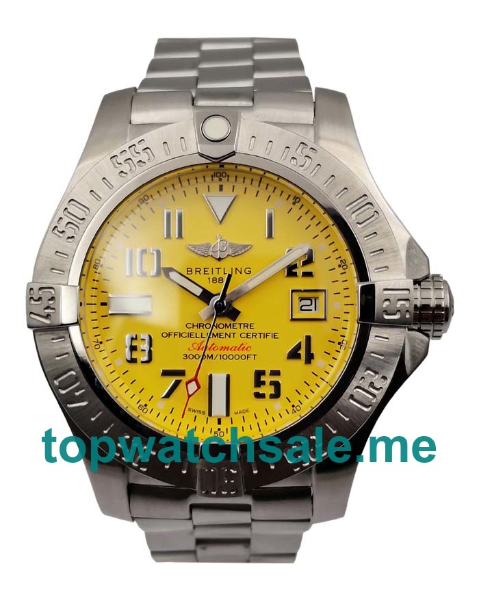 UK 1:1 Breitling Avenger Seawolf A17331101I1A1 Fake Watches With Yellow Dials For Men