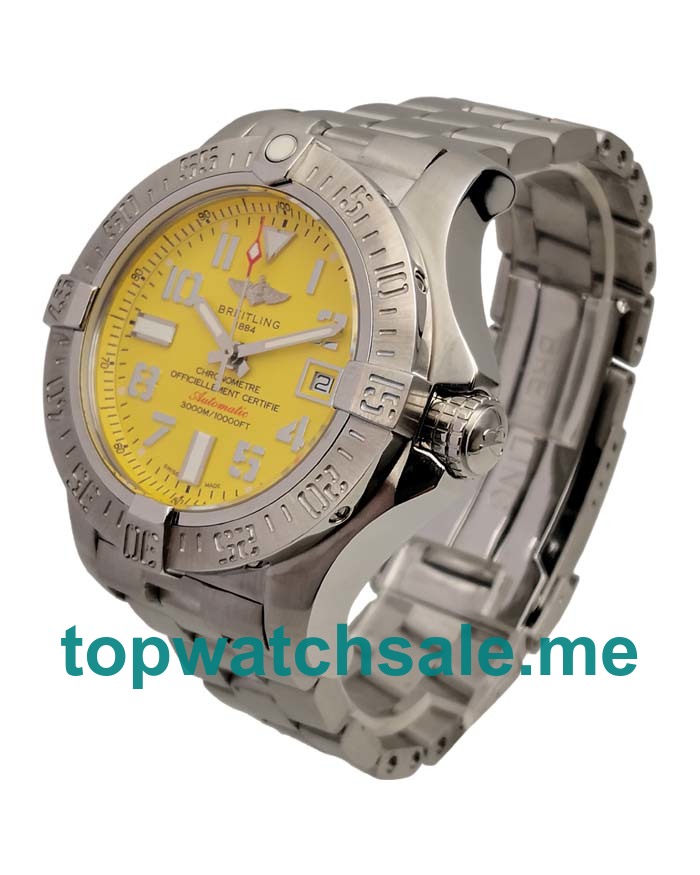 UK 1:1 Breitling Avenger Seawolf A17331101I1A1 Fake Watches With Yellow Dials For Men